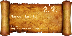 Nemes Harald névjegykártya